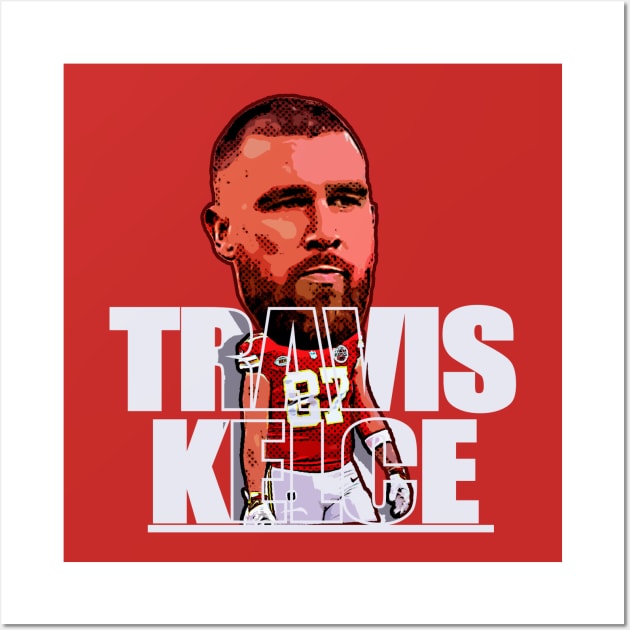 travis kelce cartoony style Wall Art by jerrysanji